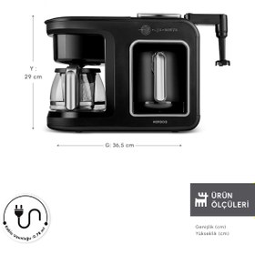 Resim Karaca Hatır Plus Barista 6 In 1 Latte Cappucino ve Közde Türk Kahvesi Makinesi Black Silver 