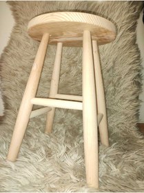 Resim CERCİBAZAAR Yuvarlak Ahşap Tabure 