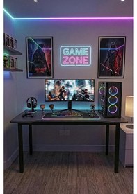 Resim 120 Antrasit Oyun Çalışma Masası Gaming Masa Ofis Masası 9120- Anrasit 