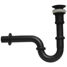 Resim Siyah Lavabo Sifonu Esli Pop Up Özellikli -lüx , %100 Pirinç 