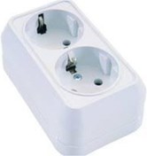 Resim STOREMAX 45182 Sıva Üstü İkili Topraklı Priz, Beyaz 1175735 