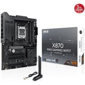 Resim Asus X870 Max Gamıng Wıfı7, 4xddr5, 3x M2, Hdmı, Dp, Type-c, Wi-fi 7, Bluetooth V5.3, Am5 Soket Gamıng Anakart 