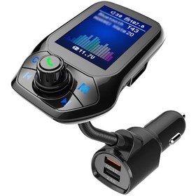 Resim Aubyhe Araç Mp3 Çalar Bluetooth 5.0 Fm Transmitter, 1.8" Lcd Ekran, Qc3.0 Hızlı Şarj, Arama, Akü Voltaj Tespiti, 12-24v, T43 Modeli 