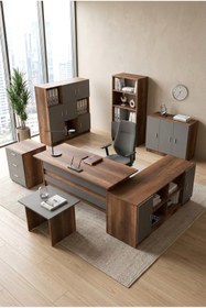 Resim Yurudesign Vario ABCDEFG2 Ofis Masa Makam Takımı Barok-Antrasit 