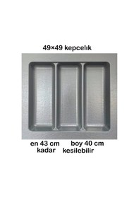 Resim Çekmece Içi Kaşıklık Ve Kepçelik Düzenleyici 2'li Takım 49x49 Cm 43x40 Cm Kadar Kesilebilir Grı 