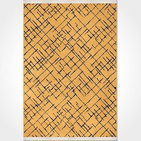 Resim Crea Rüzgar Dikdörtgen Kilim Sarı-Siyah 