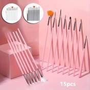 Resim 15 adet Pastane Süsleme Fırça Seti, DIY Fondant, Boyama, Tırnak Sanatı, Heykelcilik ve Boncuk Uygulaması için Precission Fırçalar 