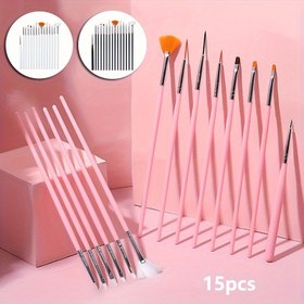 Resim 15 adet Pastane Süsleme Fırça Seti, DIY Fondant, Boyama, Tırnak Sanatı, Heykelcilik ve Boncuk Uygulaması için Precission Fırçalar 