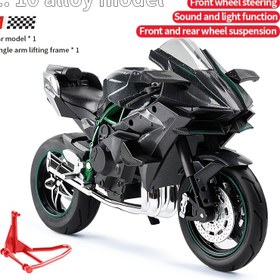 Resim 1:10 Ölçekli Gerçekçi Ses ve Işıklandırma Motosiklet Modeli, Birinci Sınıf Alüminyum Alaşımlı Koleksiyonluk Oyuncak, Erkek Çocuklar İçin İdeal Hediye, Araba ve Motosiklet Sergileme 