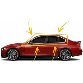 Resim Bmw F30 Cam Çerçevesi Krom Paslanmaz Çelik Krom 