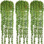 Resim 3 Adet Yapay Asma Sukulent Seti - Duvar, Arka Plan ve Bahçe Dekoru için Boncuklu Yeşillik, Ev, Bahçe, Düğün ve Festival Süslemeleri İçin Canlı Plastik Bitkiler 
