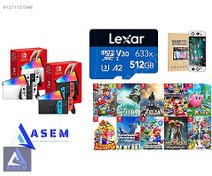 Resim 80 Oyunlu 512 Gb Nintendo Oled Ekran Çanta (Ps4 Ps5 Takasla) 