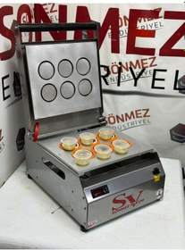 Resim Sönmez Vakum 70 Mm Sos Kabı Yapıştırma Kapatma Makinesi Dürüm Sosu Paketleme Makinası 
