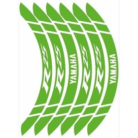 Resim Florasan Yeşil Geniş Yamaha R25 Uyumlu 1 Set Jant Şeridi 