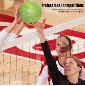 Resim Vkemall Yeşil Işıklı Pu Topu - Gece Görünür Rekabet Ve Plaj Voleybolu, Eva + Kauçuk Konstrüksiyonu, 420-445g Ağırlık, P506 Modeli Yeşil 