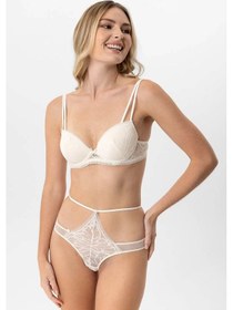 Resim Pierre Cardin Dantelli Soft Push Up Sütyen Takım Ekru 