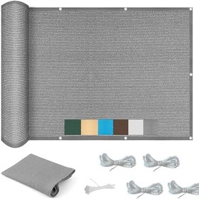 Resim Çok Renkli 2,4 x 5 m HDPE Tente Montaj Halatları ile - Balkon, Veranda ve Bahçe için Nefes Alabilir ve Su Geçirgen Güneş Koruma Çatısı - UV Dayanıklı Gri Gölgelik 