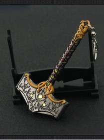 Resim new fly God Of War Gow Ragnarok Mjölnir Thor Axe Çekiç Mjolnir Anahtarlık Full Metal Playstation Ps 5 