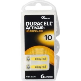 Resim Duracell 10 Numara Düğme Kulaklık Pili İşitme Cihazı İçin 6'lı Paket 