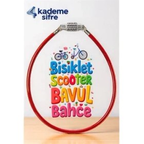 Resim Modacar Şifreli Bisiklet Kilidi - 4 Kademe Şifreli Kablo Kilit - 50 cm Bavul Kilidi 