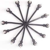 Resim Yunboo Gitar Pedalı Bağlantı Kablosu 6'lı Paket - 16cm Uçlu 6.35mm Oksijen Bakır Çekirdekli Siyah Kablo 10" 