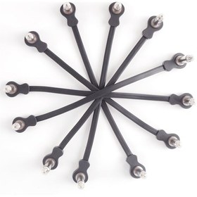 Resim Yunboo Gitar Pedalı Bağlantı Kablosu 6'lı Paket - 16cm Uçlu 6.35mm Oksijen Bakır Çekirdekli Siyah Kablo 10" 