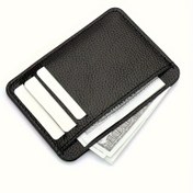 Resim Kadın Minimalist Kredi Kartı Tutucu, Düz Renkli Debriyaj Cüzdanı, Taşınabilir Basit Madeni Para Cüzdanı 