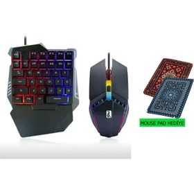 Resim Nomker Mi Black Shark 6 G506 RGB Tek El Oyuncu Klavye Mouse Takımı 
