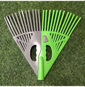 Resim Elmpaly Yaprak Tırmığı 3 Parçalı Sap Sol Yeşil Sağ Gri Bahçe Aletleri 2'li Set El Yapısı Uzun Saplı Yaprak Tırmığı 