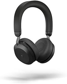 Resim Jabra Evolve2 75 PC 8 Mikrofon Teknolojili Kablosuz Kulaklık - Gelişmiş Aktif Gürültü Engelleme özelliğine sahip Çift Köpük Stereo Kulaklık, USB-A Bluetooth Adaptörü ve MS Teams Uyumluluğu - Siyah 