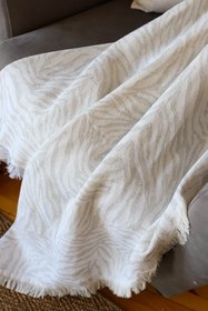Resim Koza Mix towel Çekyat Koltuk Örtsü Zebra Gri 160x220cm Pamuklu 