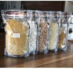 Resim Mor Salkım Home Kavanoz Görünümlü Kilitli Bakliyat Saklama Poşeti 2 Adet Büyük 