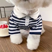 Resim Küçük Köpekler İçin Çizgili Gömlek, Teddy ve Küçük Yavru Köpekler İçin Hafif Yazlık Giyim, Bahar ve Sonbahar İçin Evcil Hayvanlar ve Kediler İçin Uygun. 