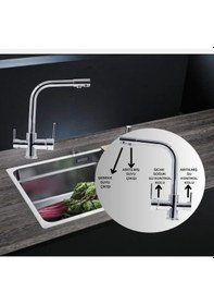 Resim Aqua Bella 3 Yollu Arıtmalı Mutfak Evye Bataryası 