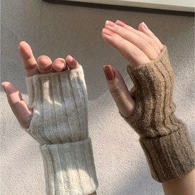 Resim Çıkış İçin Kadın Moda Parmaksız Eldiven, Polyester Örgü Kolluk, Düz Renk Esnek Yakalı, Yazma Sıcak Eldiven - Elle Yıkanabilir veya Kuru Temizlenebilir - İplik Boyalı Zanaat 