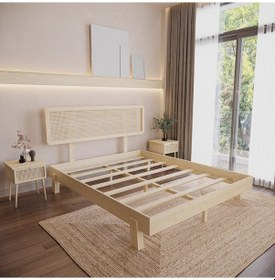 Resim Hazeran Lilyum Model Vernikli Ahşap Karyola Ve İki Komodin Set-149 140 x 190 