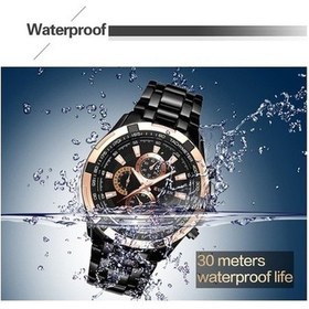 Resim Besthome1 Curren 8023 Erkek Paslanmaz Çelik Spor Kuvars Saat - Beyaz Kasa Siyah Yüz Çok Renkli 