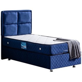 Resim Setaymobilya Baza, Grand Tek Kişilik Lacivert Baza + Başlık + Orthosoft Yatak 