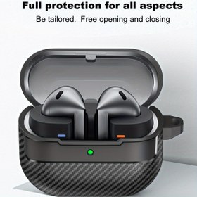 Resim Galaxy Buds 3 Pro 2024 için Anti-Düşme Kılıfı, Yumuşak TPU Şok Emici Kılıf, SamSung için Galaxy Buds 3 Pro Karbon Fiber Kılıflar 