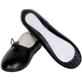 Resim SEGAH TASARIM Siyah Deri Bale Ayakkabısı Patiği 