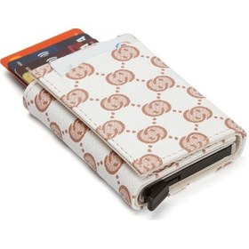 Resim Tuldar Kadın Rfıd Otomatik Çekim Koruyucu Mekanizmalı Kağıt Para Bölmeli Hediyelik Kartlık Cüzdan Tul604 - Beyaz 