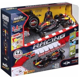 Resim 1/41 Die-cast Red Bull Racing Uzaktan Kumandalı Araba Ve Pist Set Renkli 