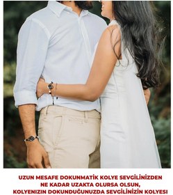 Resim Mesafe Bilekliği – Totwoo Akıllı Dokunmatik Sevgililer Bilekliği – Beads Ay ve Güneş 