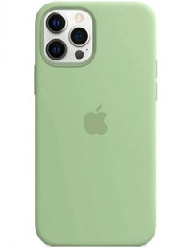 Resim Apple iPhone 12 Pro Max Uyumlu Logolu Lansman Silikon Kılıf Yeşil 