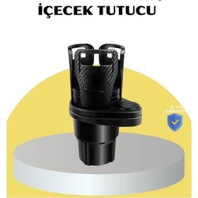 Resim Araç İkili Bardak Tutucu Ayarlanabilir Genişlik 360 Döner Sistem 1 Adet 