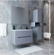 Resim TETA HOME Madrid 65 cm MDF Banyo Dolabı Seti ve Boy Dolabı 