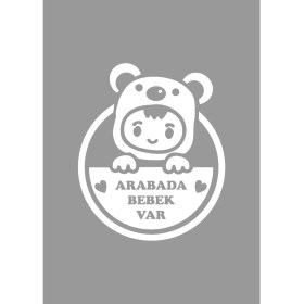 Resim Sticker Usta Arabada Bebek Var Sticker Araba Oto Sticker 00198 