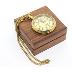 Resim KTT Ahşap Kutulu Pirinç Köstekli Saat Model 9 Şık Tasarımlı Fonksiyonel Ürün 