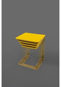 Resim Veys Yaldızlı Vegas Zigon Sehpa - Tekersiz (541592281) 