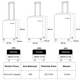 Resim Reymond Luggage Reymond Gusto Abs Körüklü Valiz, Kabin Boy Gri 